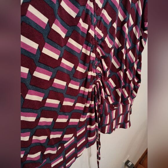 Lane Bryant Flutter Sleeve V-Neck Tee With Adjustable Drawcord Detail Size 34 36 - Picture 3 of 6